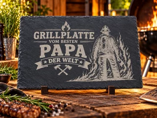Schieferplatte mit individuellem Motiv und Lasergravur